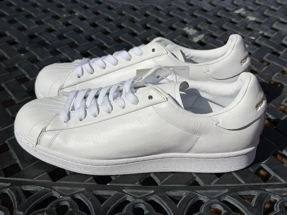 Adidas Superstar Pure Cloud White Gold Leather Sneakers FV3352 Mens 7 Womens 8